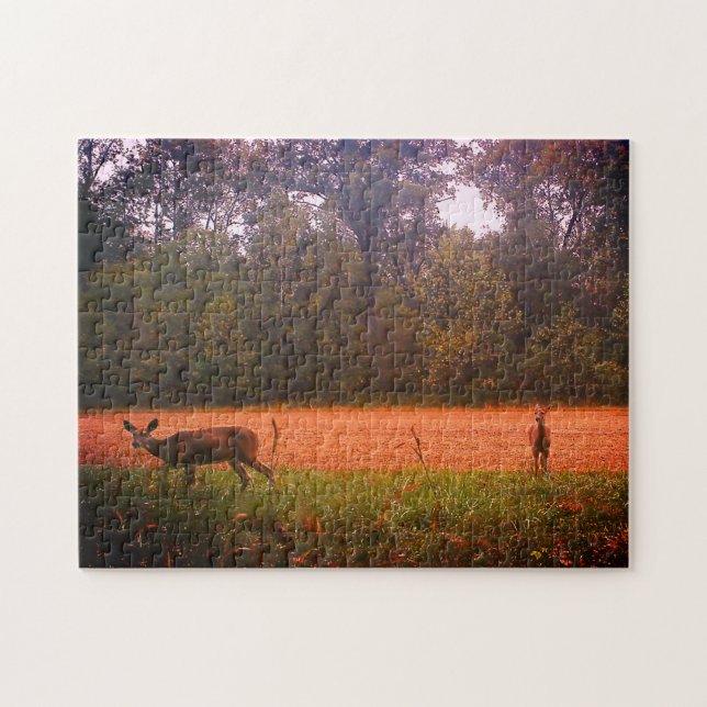 Puzzle Cerf Blanc Dans Un Champ (Horizontal)