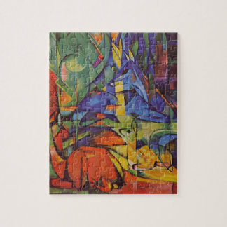 Puzzle Cerf dans la forêt II par Franz Marc, Art Vintage