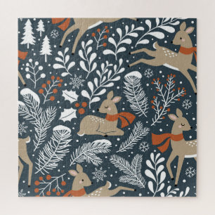 Puzzle Cerf de Noël Vintage, design festif