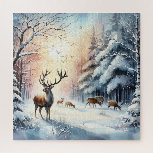 Puzzle Cerf d'Hiver (Vertical)