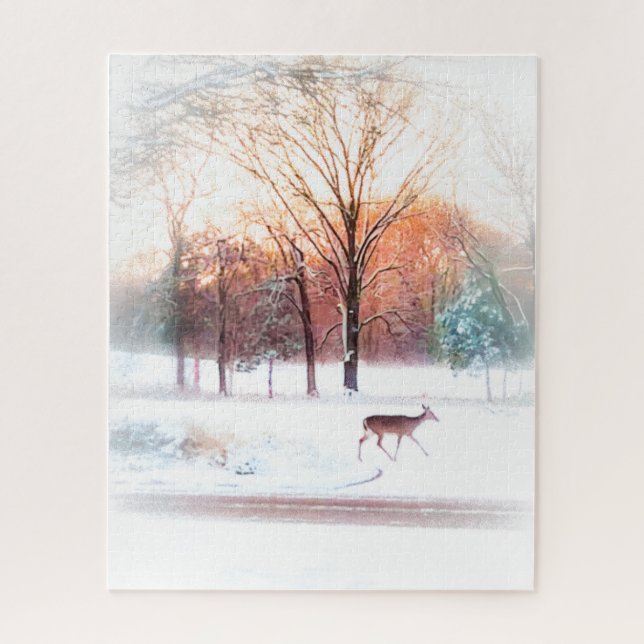 Puzzle Cerf d'hiver 3 (Vertical)