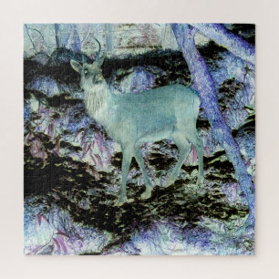 Puzzle Cerf Majestueux dans un Bois Sombre Nature Surnatu
