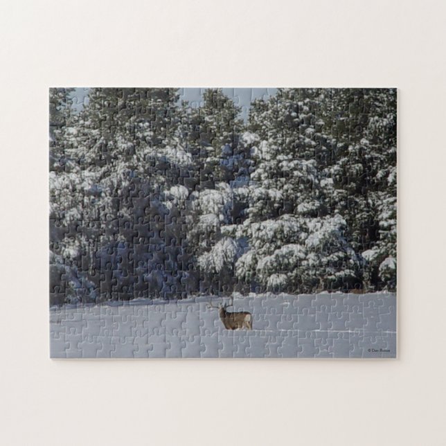 Puzzle Cerf mulet D17 dans la neige (Horizontal)