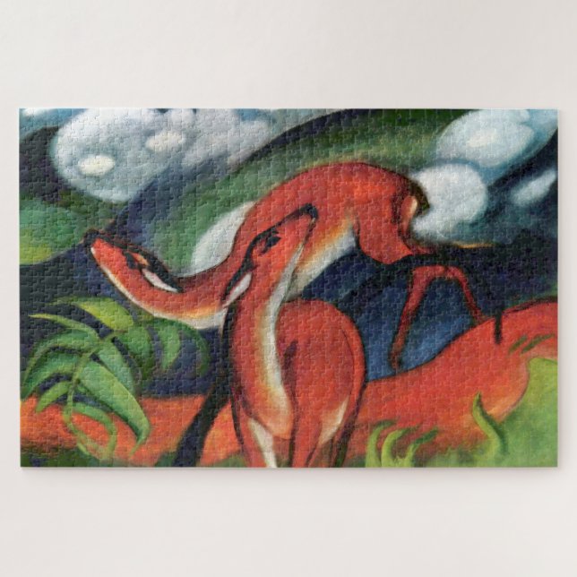 Puzzle Cerf rouge II de Franz Marc, peinture expressionni (Horizontal)