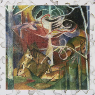 Puzzle Cerfs dans la forêt par Franz Marc, Beaux-arts vin