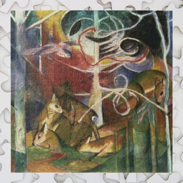 Puzzle Cerfs dans la forêt par Franz Marc, Beaux-arts vin (Créateur téléchargé)