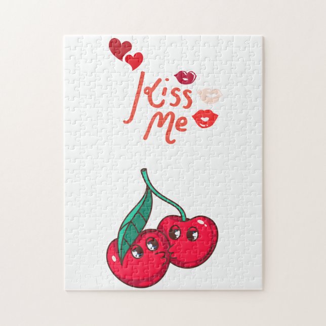 Puzzle Cerises amusantes en Amour. (Vertical)