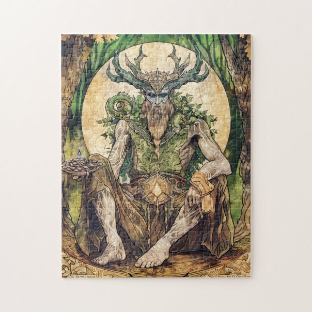 Puzzle Cernunnos  Dieu celtique cornu de la nature (Vertical)