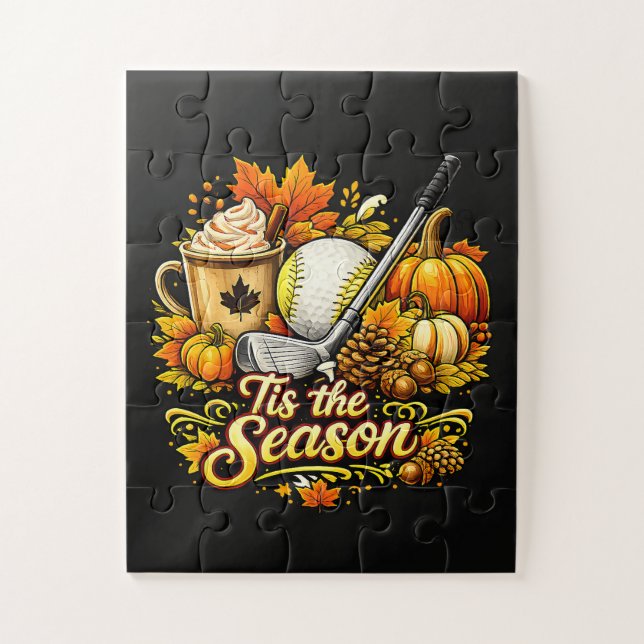 Puzzle C'est la saison Café épicé à la citrouille de golf (Vertical)