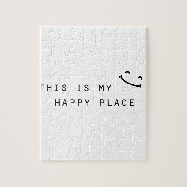 Puzzle c'est mon endroit heureux design simple moderne (Vertical)