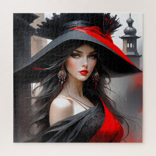 Puzzle Cette femme a un visage fantastique. Elle est cauc