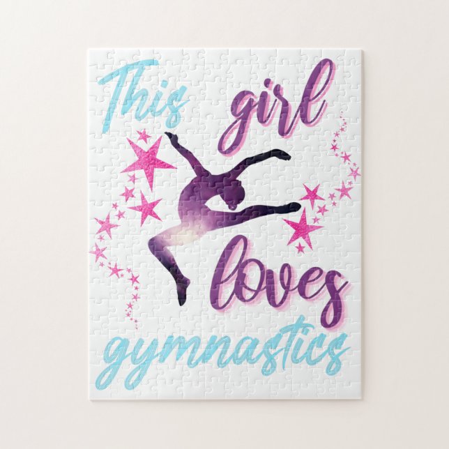 Puzzle Cette Fille Aime La Gymnastique Étoiles Leap (Vertical)