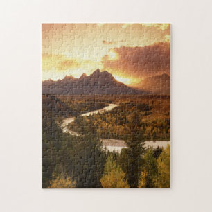 Puzzle Chaîne de Teton au coucher du soleil, à partir de 