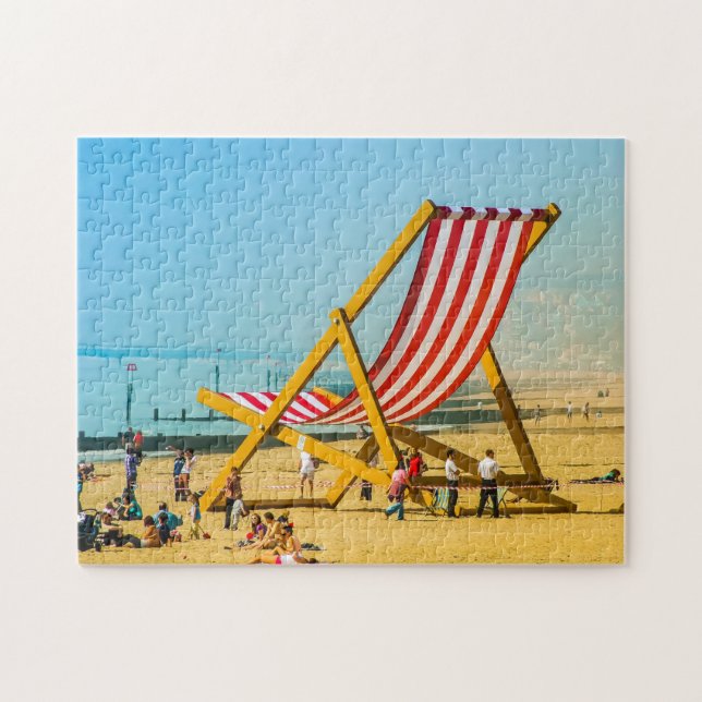 Puzzle Chaise géante sur la plage de Bournemouth. (Horizontal)