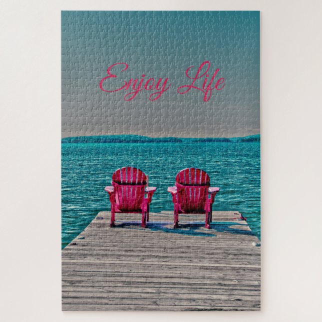 Puzzle Chaises Adirondack Profitez de la vie Cottage Rust (Vertical)