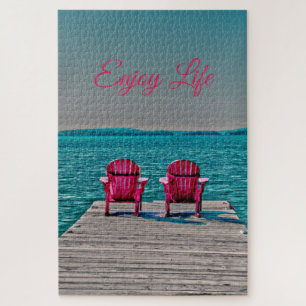 Puzzle Chaises Adirondack Profitez du Life Cottage Rustic
