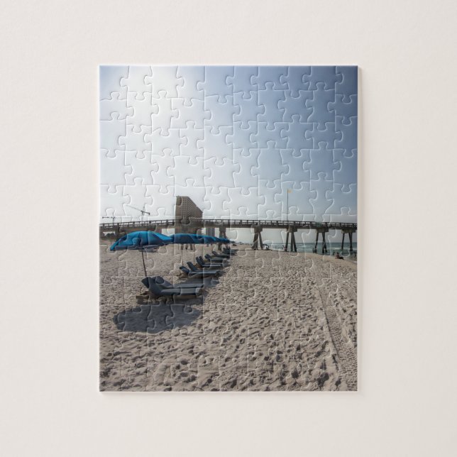 Puzzle Chaises longues à Panama City Beach Pier Jigsaw Pu (Vertical)
