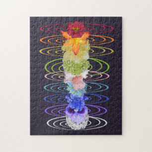 Puzzle Chakra Fleurs Zen Yoga Spirituel Amusant