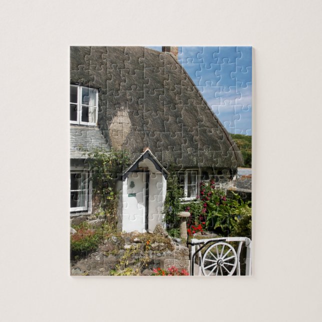 Puzzle Chalet de chaume à Cadgwith Cornwall Photographie (Vertical)