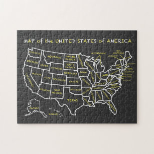 Puzzle Chalkboard Map of the United States