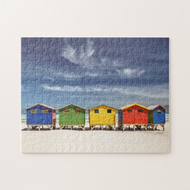 Puzzle Chambres de plage colorées | Muizenberg, Afrique (Horizontal)