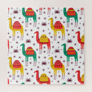 Puzzle Chameau plat, motif décorative.