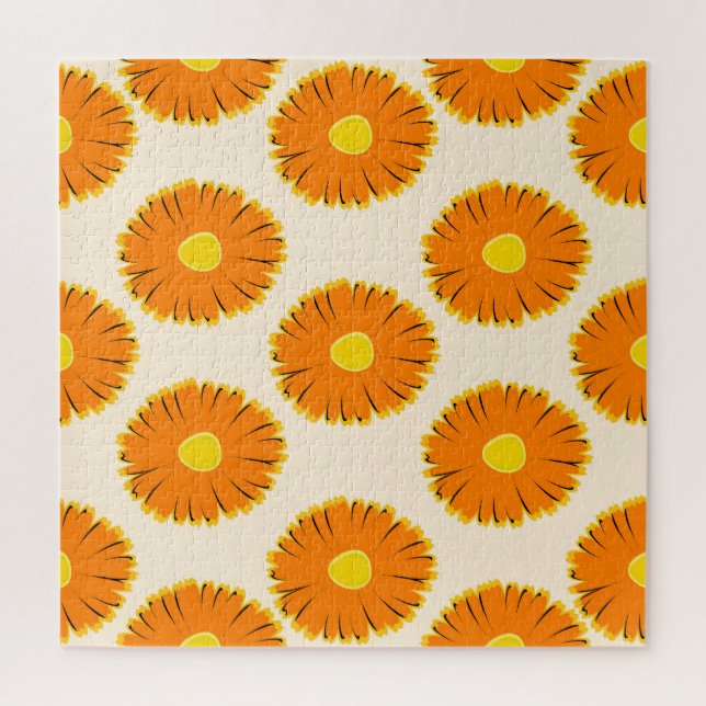 Puzzle Chamomilles : Modèle Floral Vintage. (Vertical)