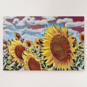 Puzzle Champ artistique des tournesols Art numérique