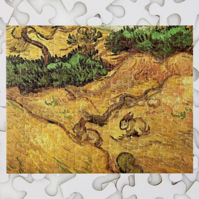 Puzzle Champ avec deux lapins par Vincent van Gogh (Créateur téléchargé)