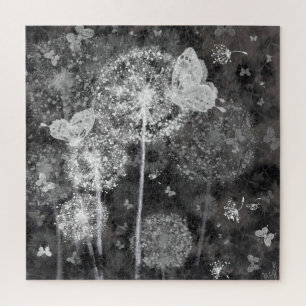 Puzzle Champ Dandelions - Collection d'art noir blanc