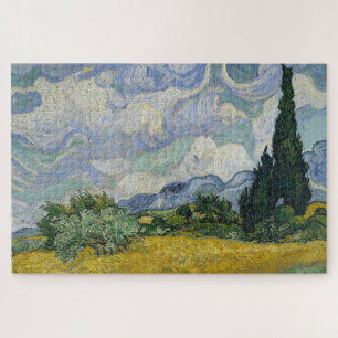 Puzzle Champ de blé avec cyprès, peinture à l'huile, Van 