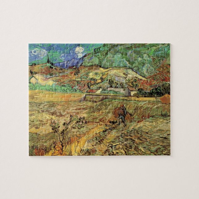 Puzzle Champ de blé clos avec paysan par Vincent van Gogh (Horizontal)