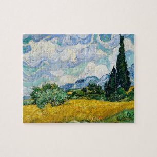 Puzzle Champ de blé Van Gogh avec Cyprès. Impressionnisme