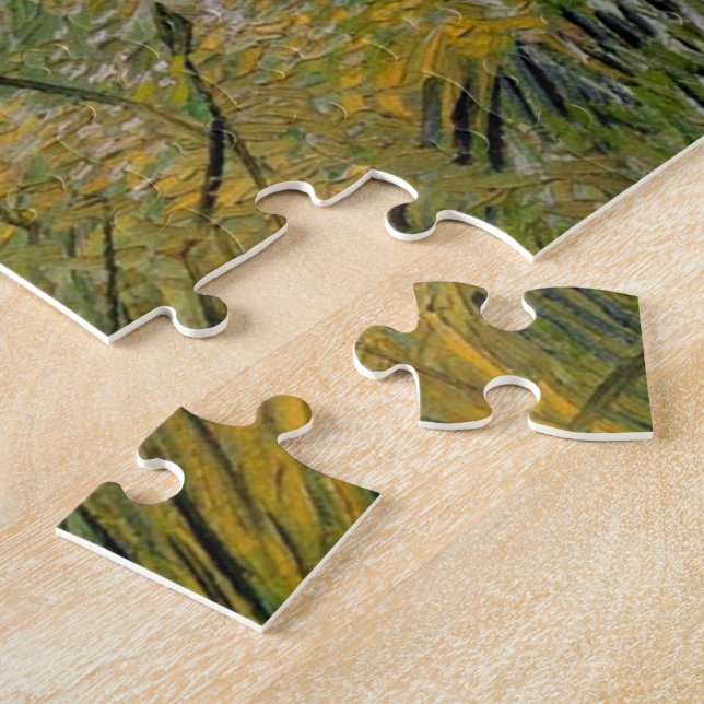 Puzzle Champ de blé vert avec cyprès de Van Gogh. (Côté)