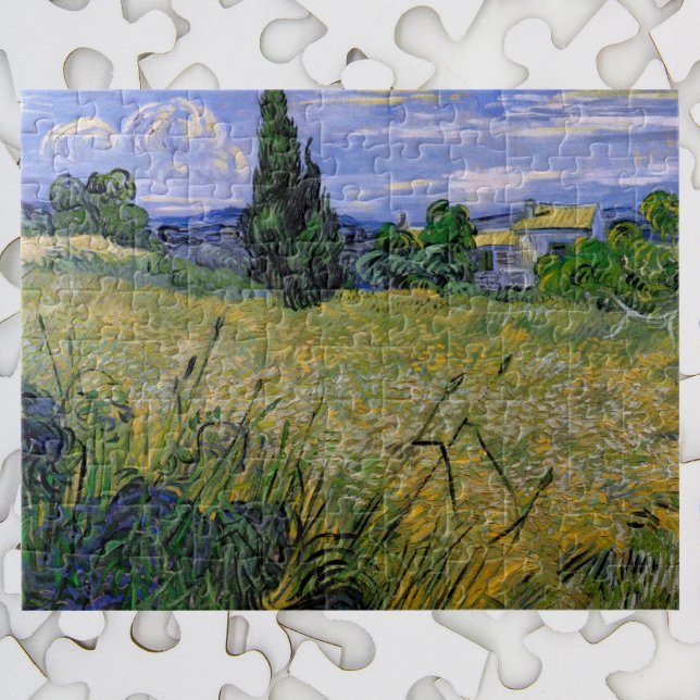 Puzzle Champ de blé vert avec cyprès par Vincent van Gogh (Créateur téléchargé)