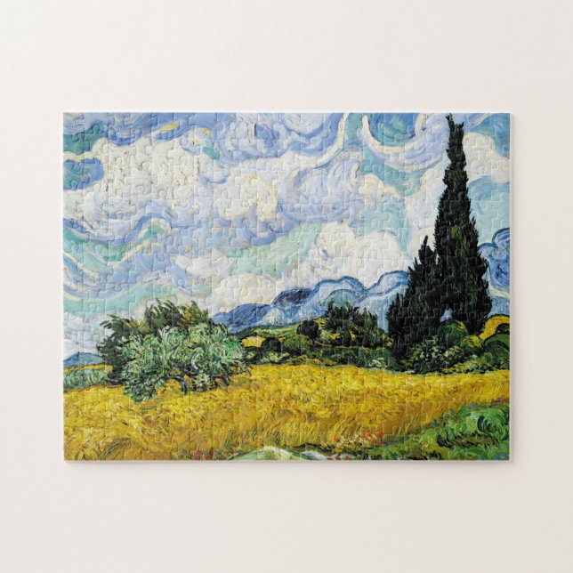 Puzzle Champ de blé Vincent Van Gogh avec Cyprès (Horizontal)