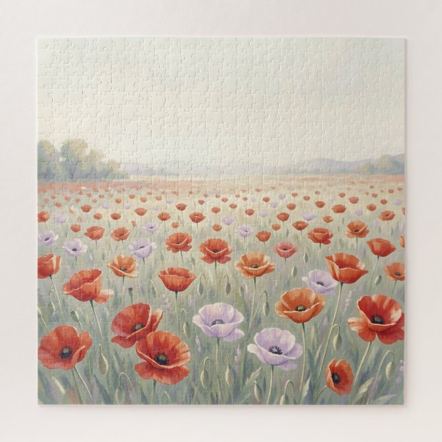 Puzzle Champ de coquelicots Prairie de fleurs sauvages  (Vertical)