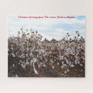 Puzzle Champ de coton Missouri. Vœux de Noël