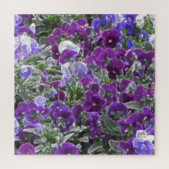 Puzzle Champ De Fleurs Violettes 8420 Pansies (Vertical)