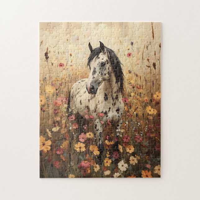 Puzzle Champ Fleur sauvage Appaloosa Horse (Vertical)