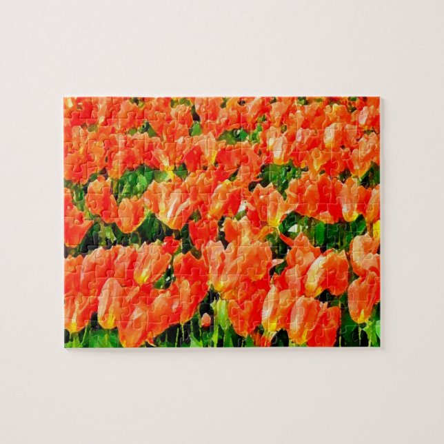 Puzzle Champ orange de tulipes (Horizontal)
