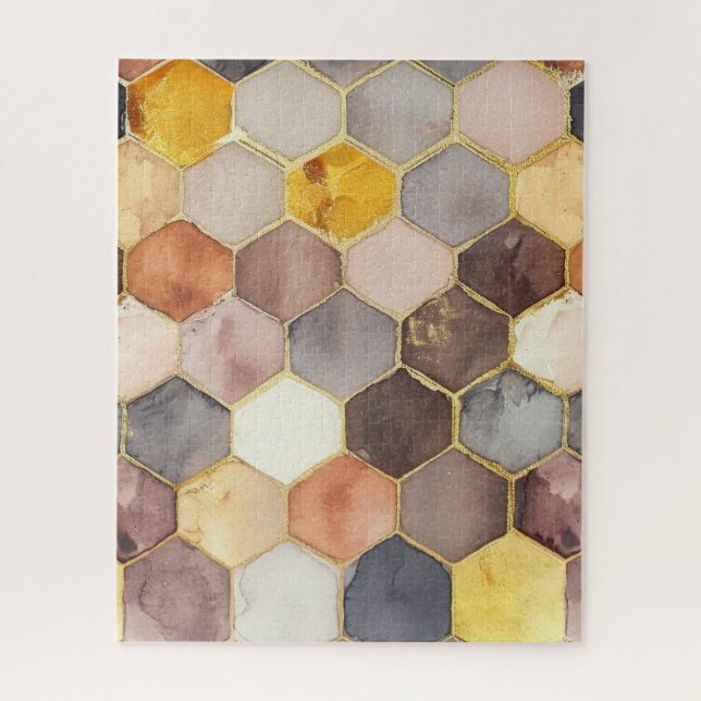 Puzzle Champagne Blush au peigne de miel de Glam Abstrait (Vertical)