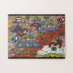 Puzzle Champignon Magique Psychédélique Rétro 60s