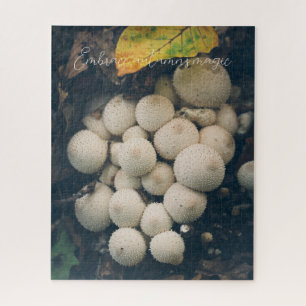 Puzzle Champignons de la boule blanche parmi les feuilles