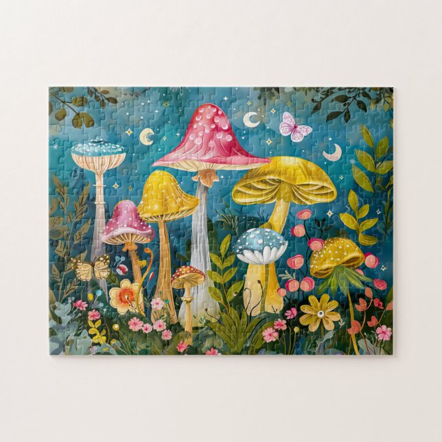 Puzzle Champignons Fantastiques dans une Forêt au Clair d (Horizontal)