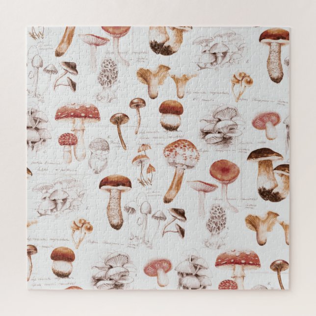 Puzzle Champignons Medley : Aquarelle Motif sans joint (Vertical)
