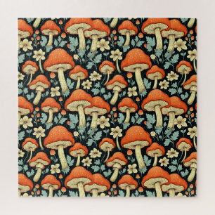 Puzzle Champignons rétro Fleurs Vintages Impossible