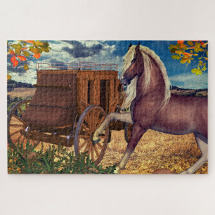 Puzzle Champs de chevaux buggys