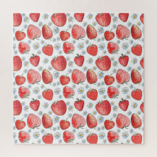 Puzzle Champs de fraises : Fraîcheur d'été