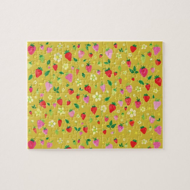Puzzle Champs de fraises roses et rouges de la Chartreuse (Horizontal)